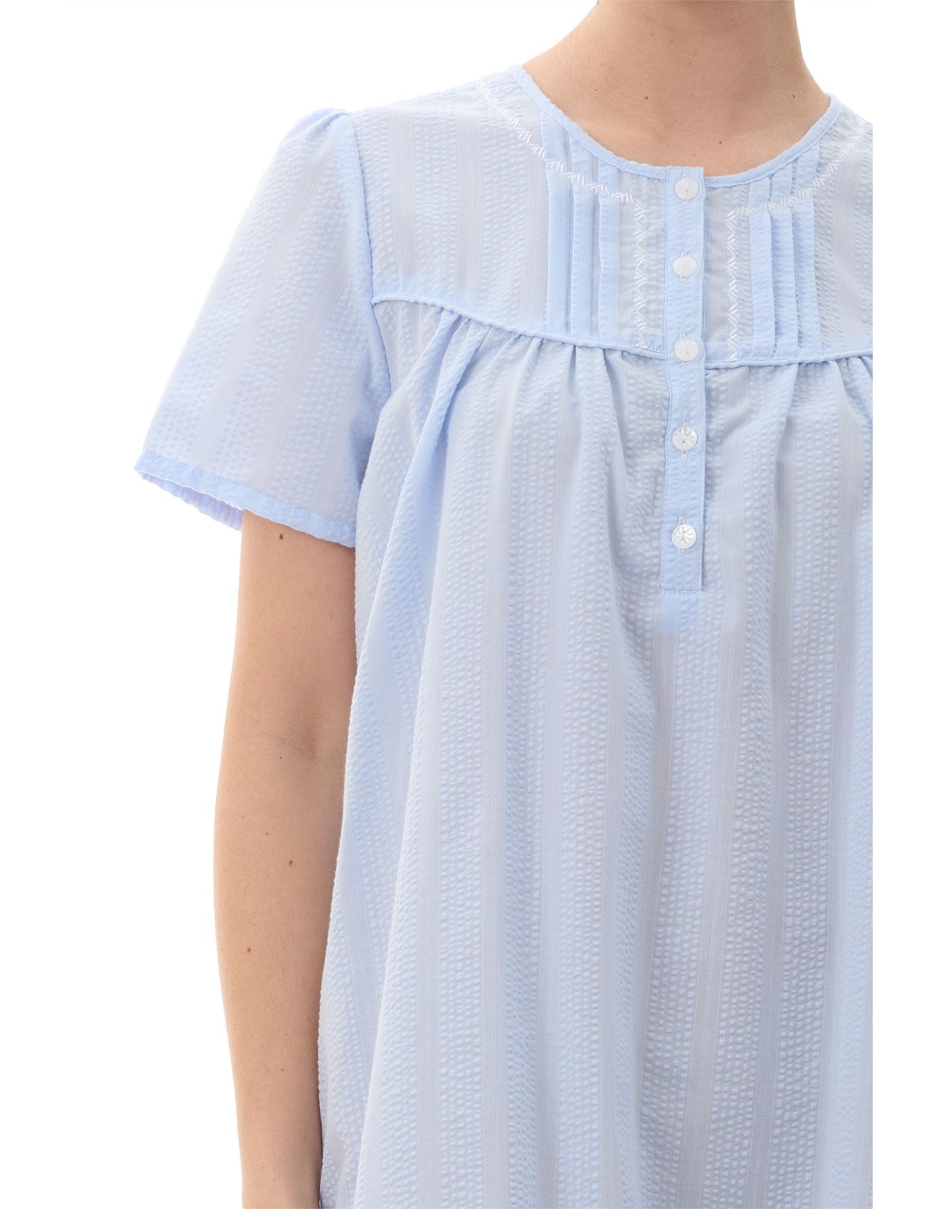 Givoni Seersucker Short Sleeve Short Nightie