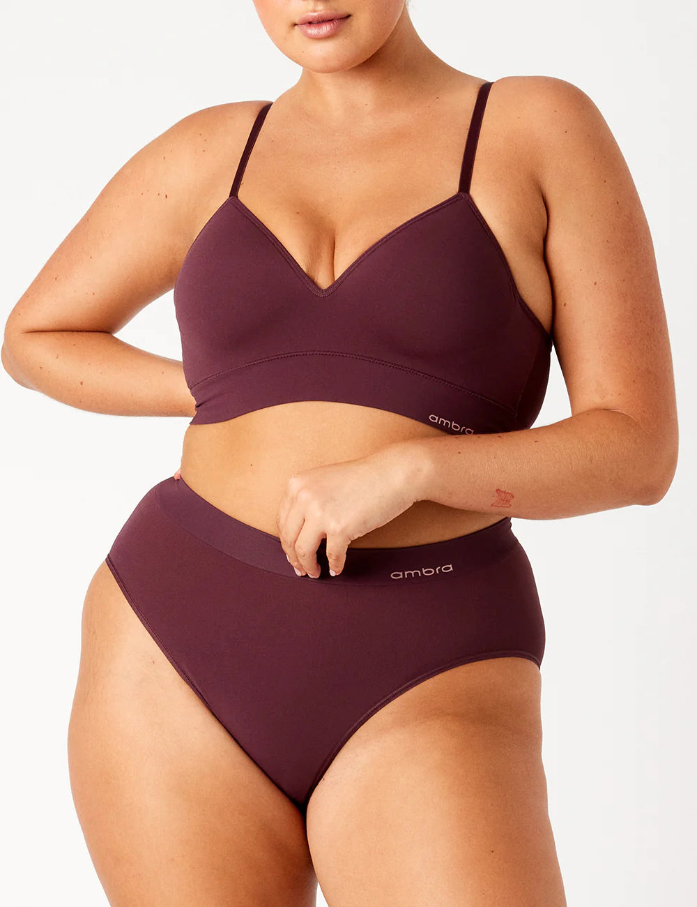 Ambra Bondi Bare Padded Longline Bra -  #color_sangria