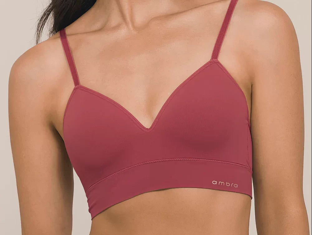 Ambra Bondi Bare Padded Longline Bra -  #color_garnet