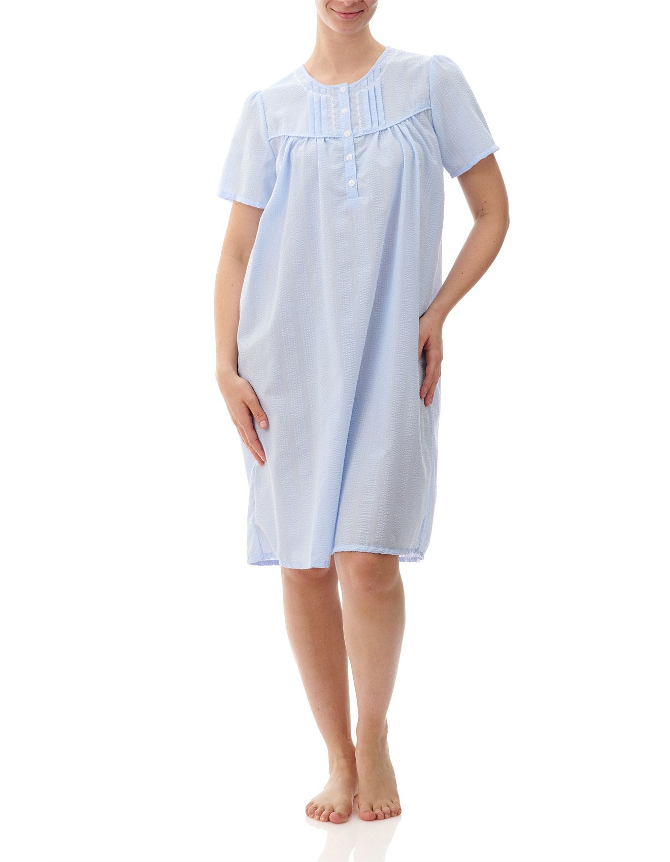 Givoni Seersucker Short Sleeve Short Nightie